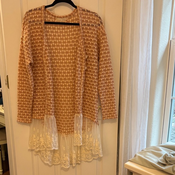 A'Reve Pink and Cream Cardigan - Picture 1 of 5